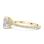 Gold Jewelry, Cushion center stone, Yellow Gold, view 3