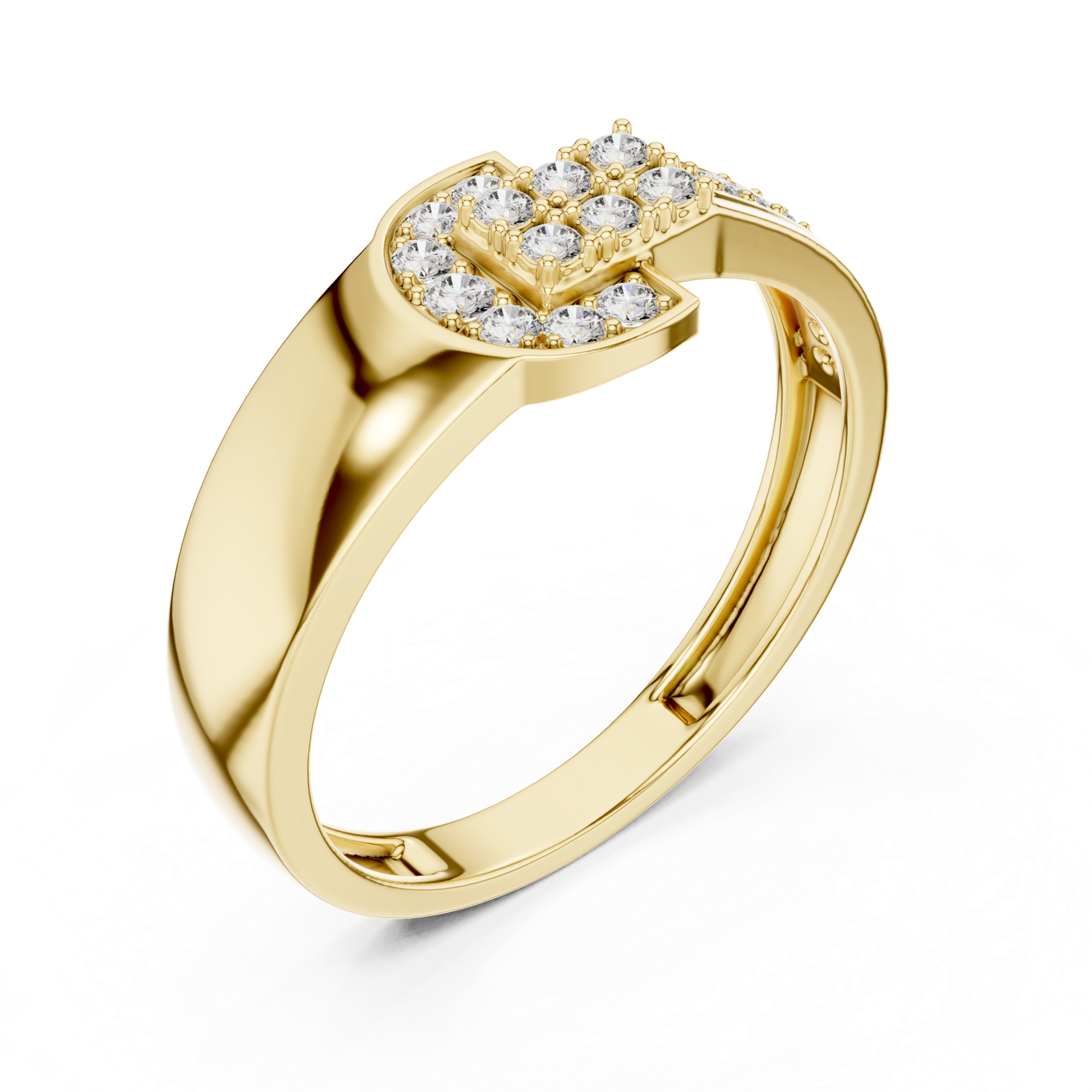 Gold Ring LR-01 (39), Yellow Gold, view 2