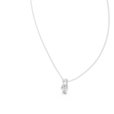 14K Solid Gold Lab Diamond Solitaire Pendant Necklace, White Gold, view 2