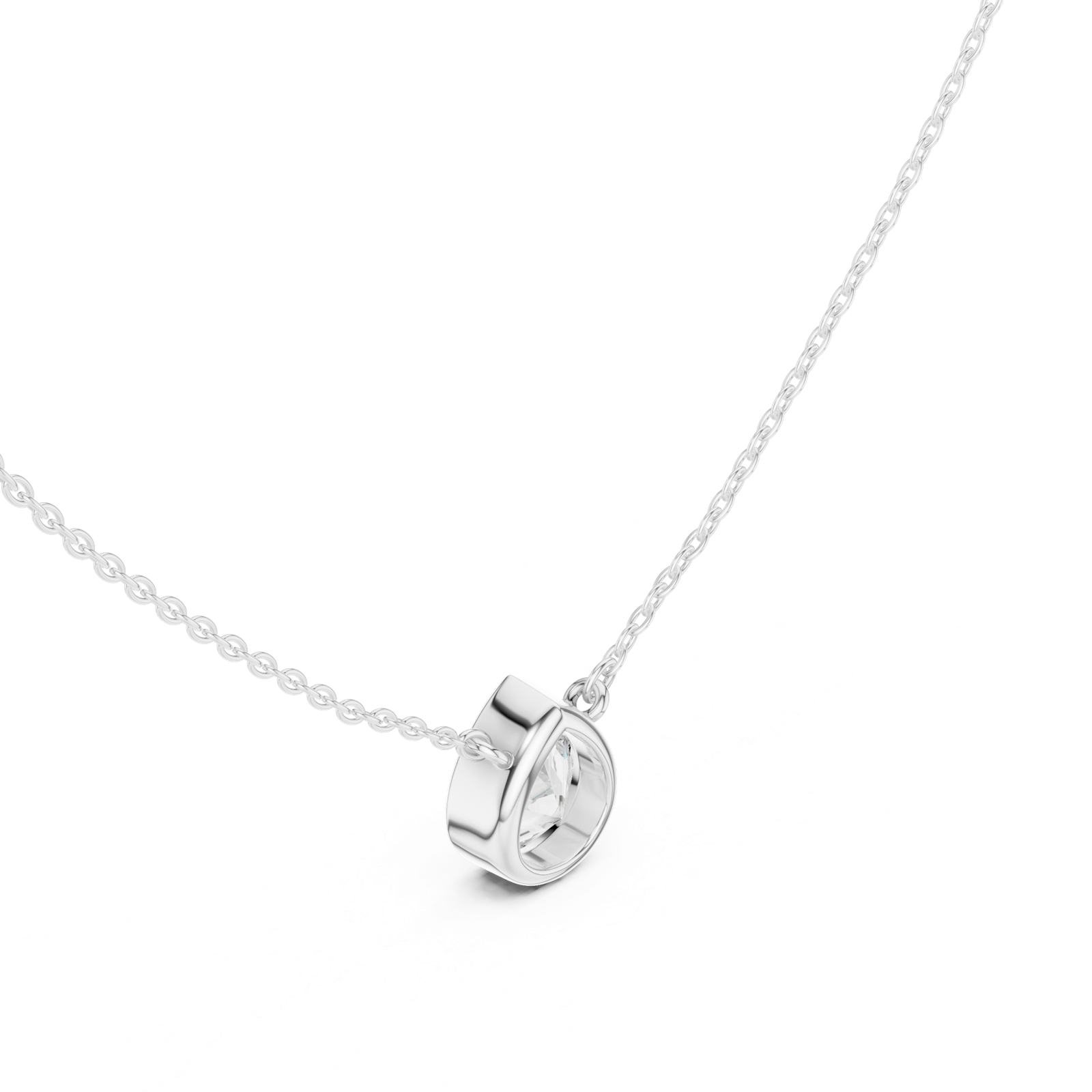 Gold Jewelry DDPO-007, Pear center stone, White Gold, view 2