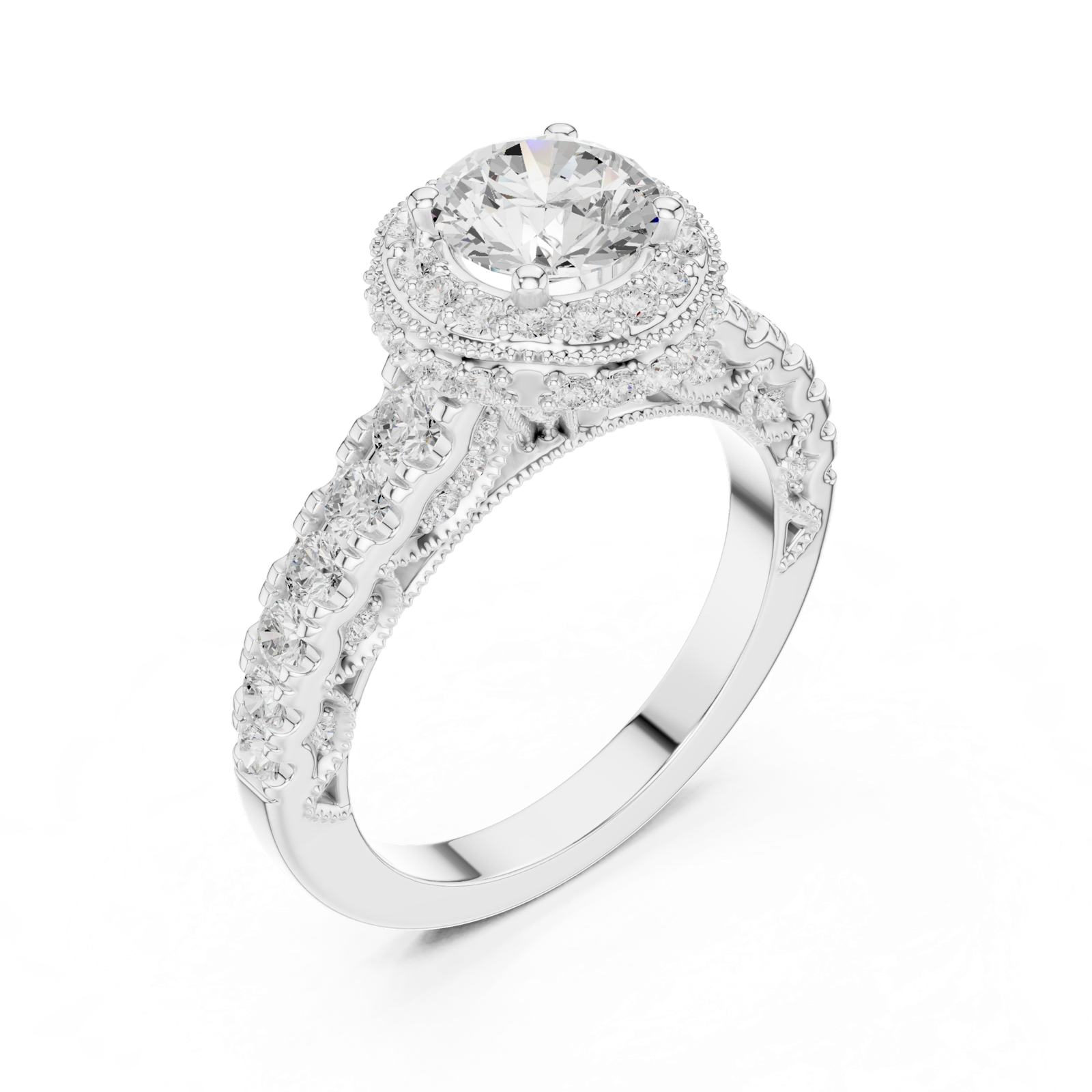 Gold Ring DDLR-778, White Gold, view 2