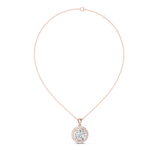 14K Solid Gold Lab Diamond Solitaire Pendant Necklace, Rose Gold, view 1