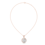 14K Solid Gold Lab Diamond Solitaire Pendant Necklace, Rose Gold, view 1