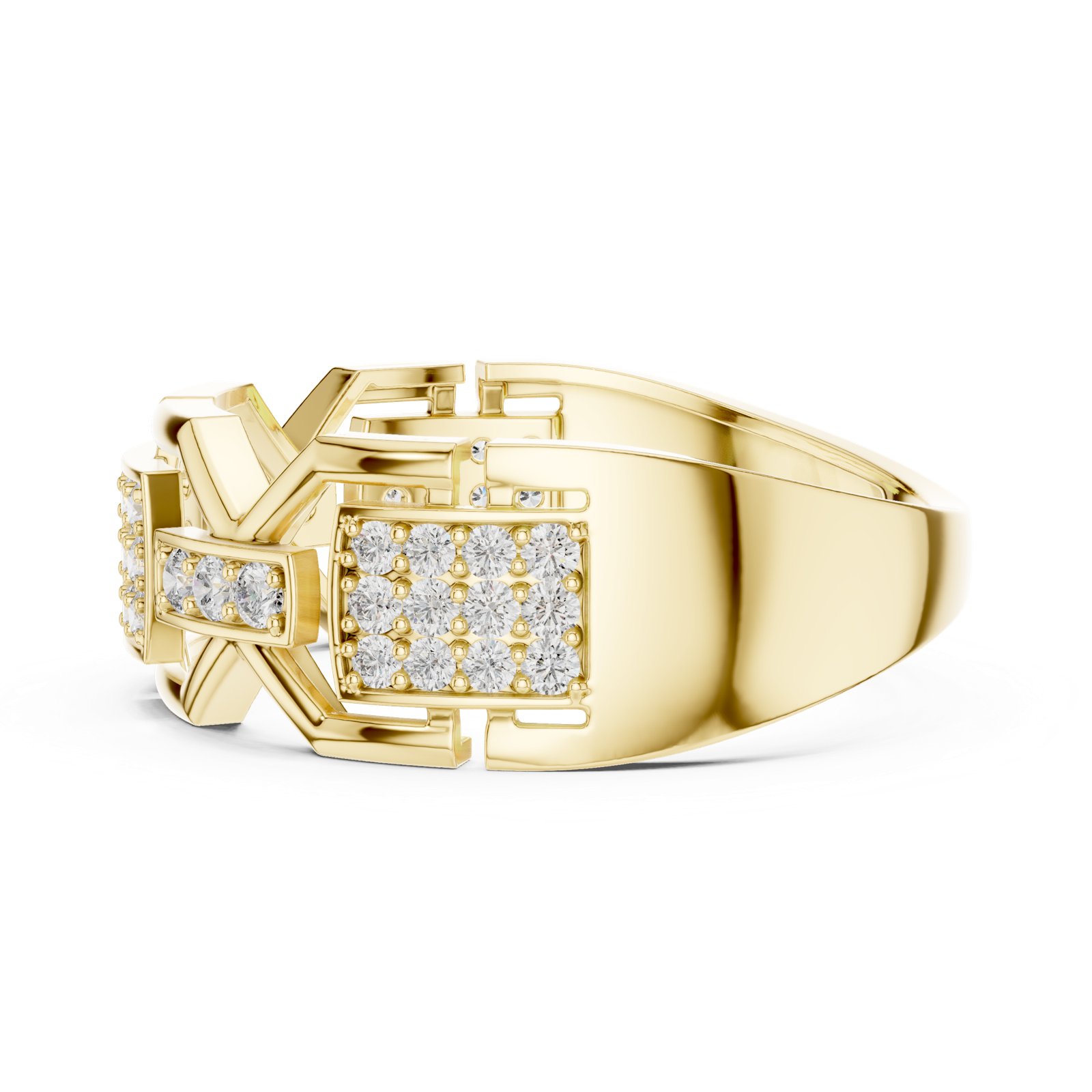 Gold Ring LR-01 (51), Yellow Gold, view 3