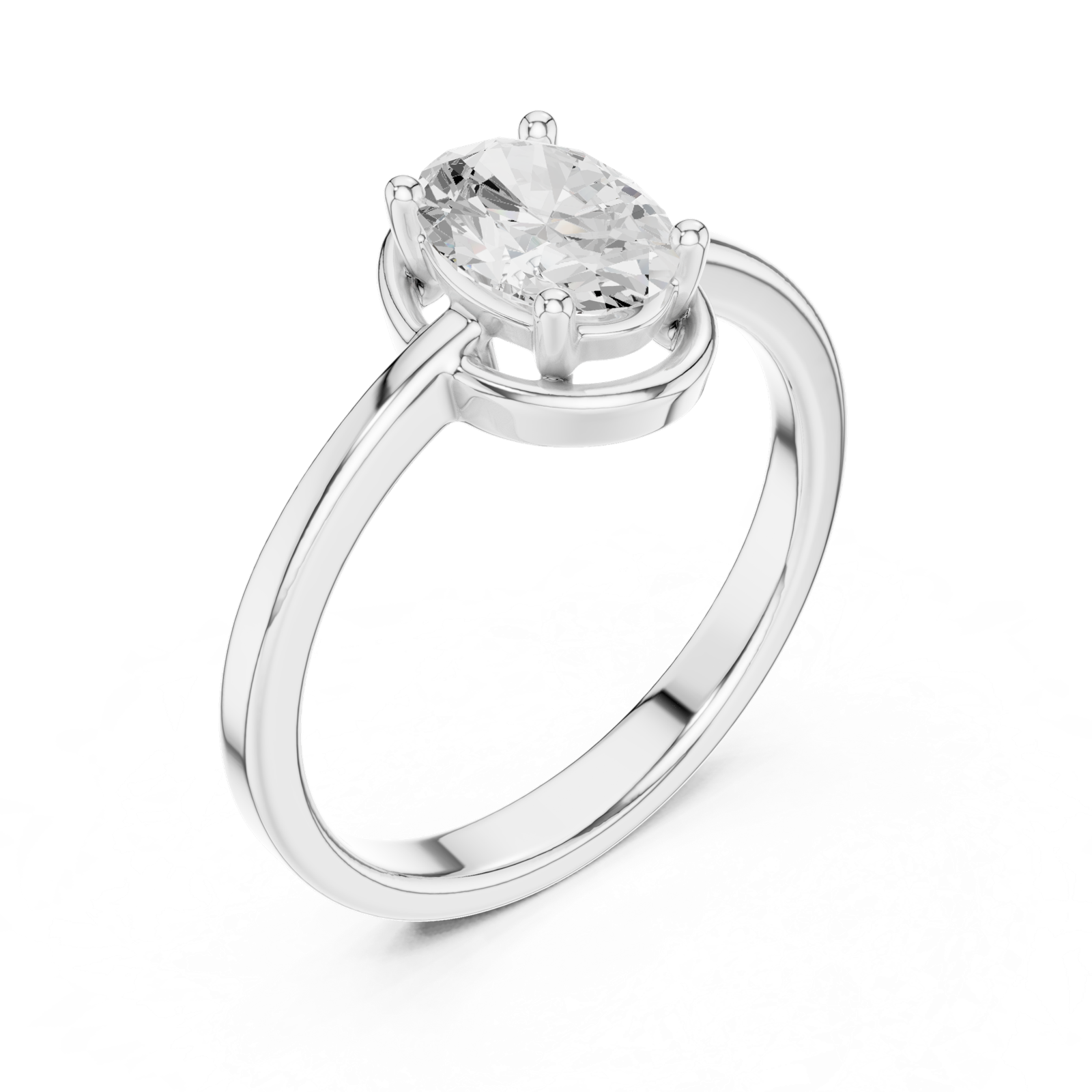 Gold Ring DDLR-508, White Gold, view 2