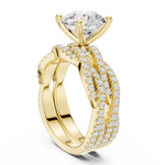 Gold Ring DDLR-300, Round center stone, Yellow Gold, view 1