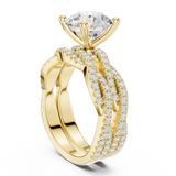 Gold Ring DDLR-300, Round center stone, Yellow Gold, view 1
