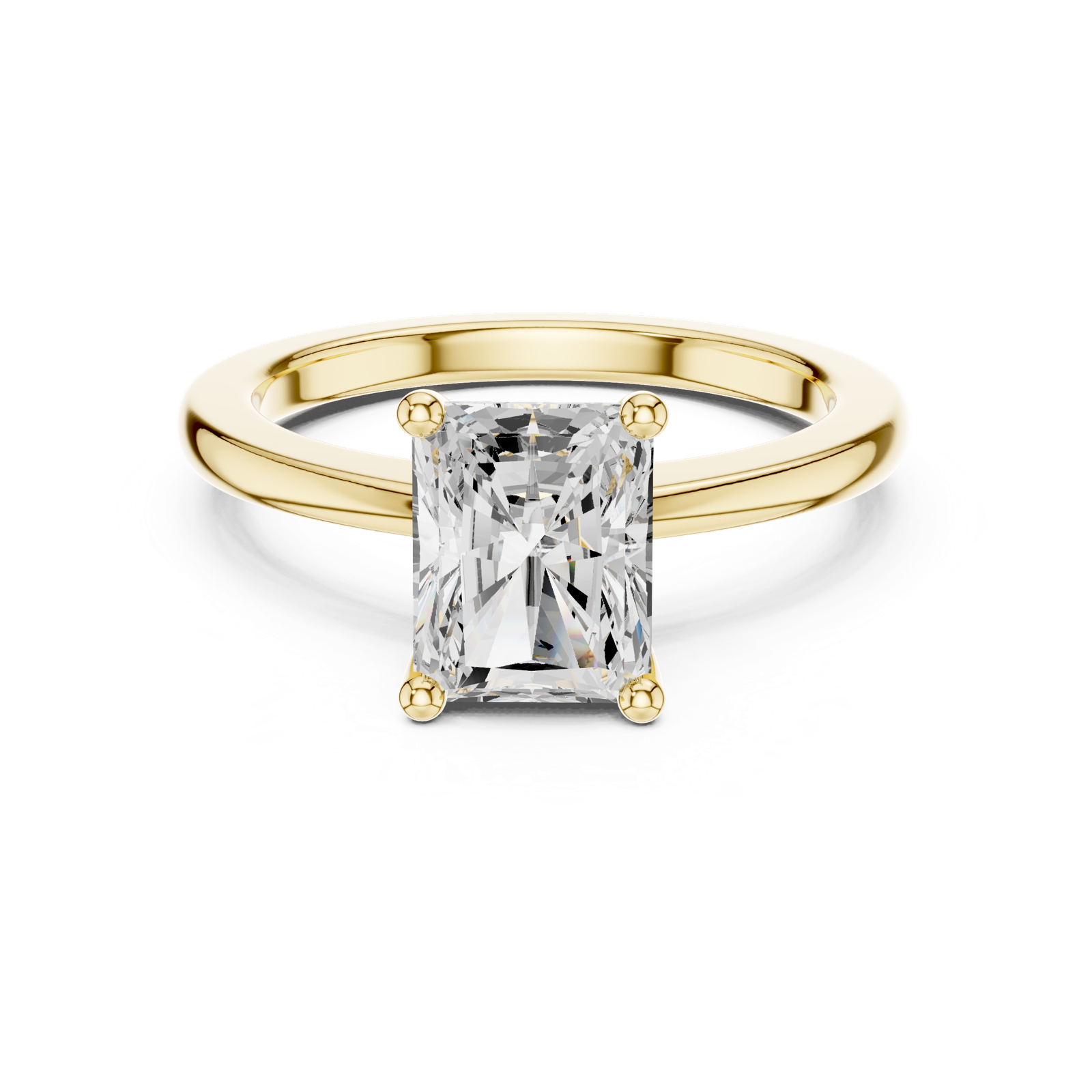 Gold Ring DDLR-032, Radiant center stone, Yellow Gold, view 4