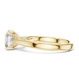 Gold Jewelry, Cushion center stone, Yellow Gold, view 3