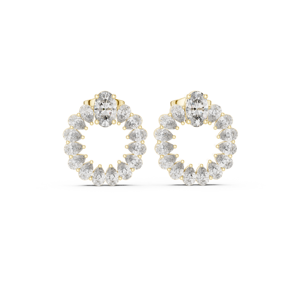 Gold Earrings L29-1, Yellow Gold