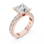 Gold Jewelry L35-63, Princess center stone, Rose Gold, view 2