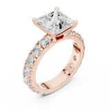 Gold Jewelry L35-63, Princess center stone, Rose Gold, view 2