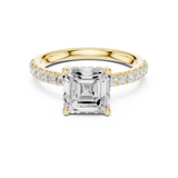 Gold Ring, Asscher center stone, Yellow Gold, view 4