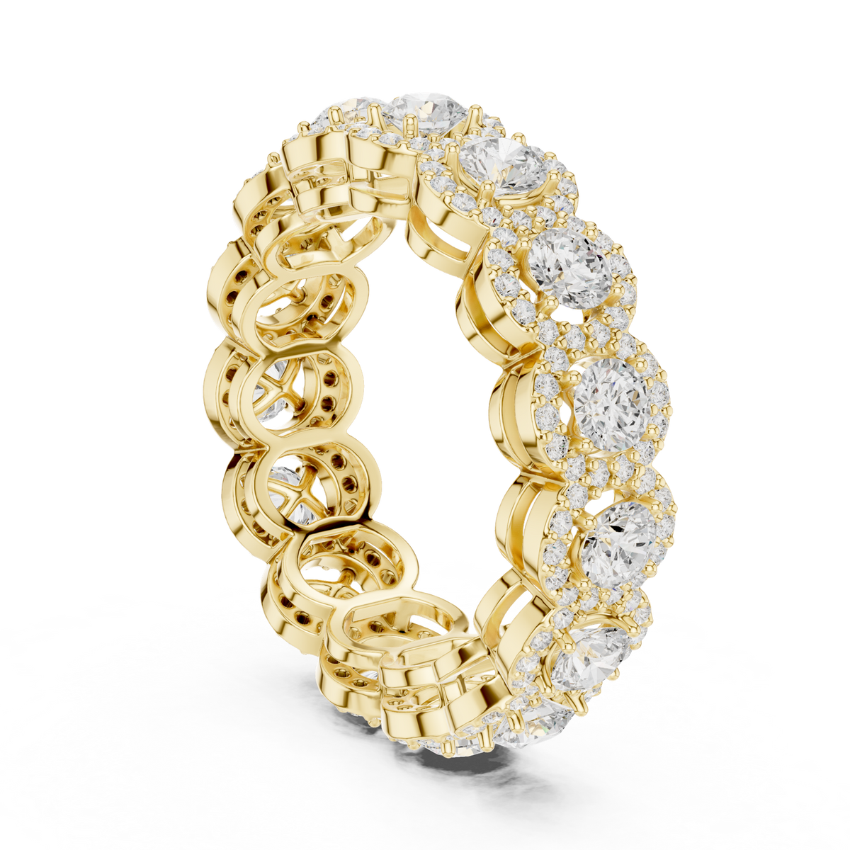 14K Solid Gold Lab Diamond Eternity Ring, Yellow Gold, view 1