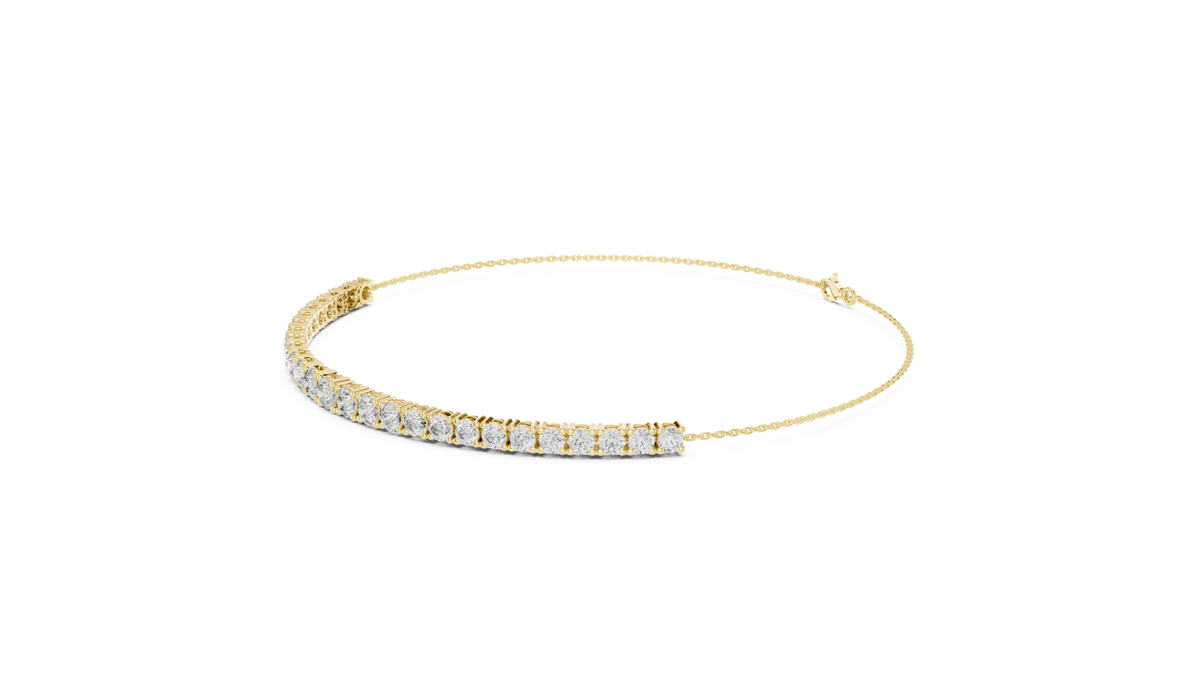 14K Solid Gold Lab Diamond Bracelet, Yellow Gold, view 1