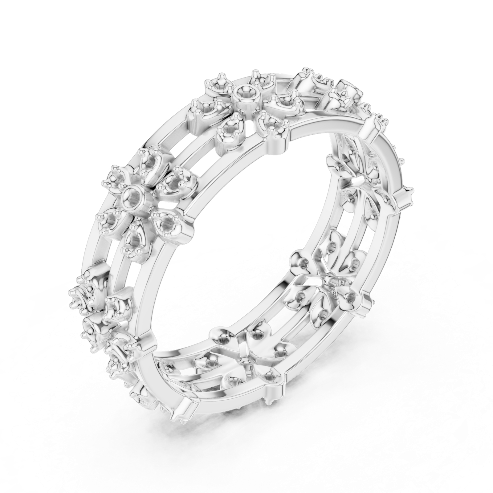 Gold Ring R37, White Gold, view 2