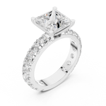 Gold Jewelry L35-63, Princess center stone, White Gold, view 2