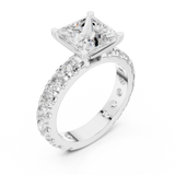 Gold Jewelry L35-63, Princess center stone, White Gold, view 2