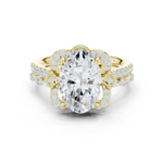 Gold Ring, Oval center stone, Yellow Gold
