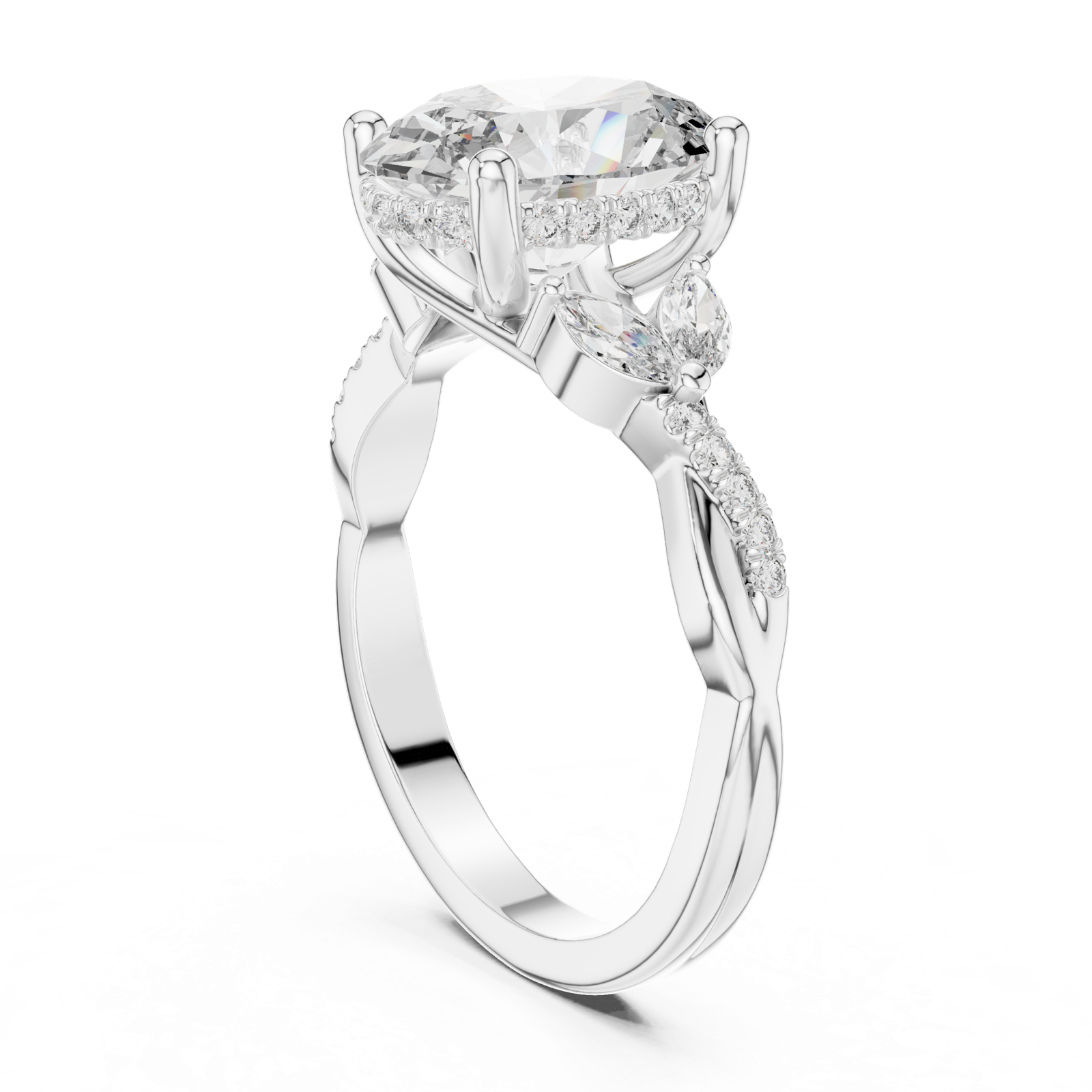 Gold Pendant 9-10017L_22, White Gold, view 1