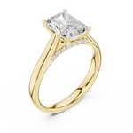 Gold Jewelry L36-18, Radiant center stone, Yellow Gold, view 2