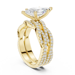 Gold Ring DDLR-300, Marquise center stone, Yellow Gold, view 1