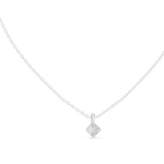 14K Solid Gold Lab Diamond Solitaire Pendant Necklace, White Gold, view 1