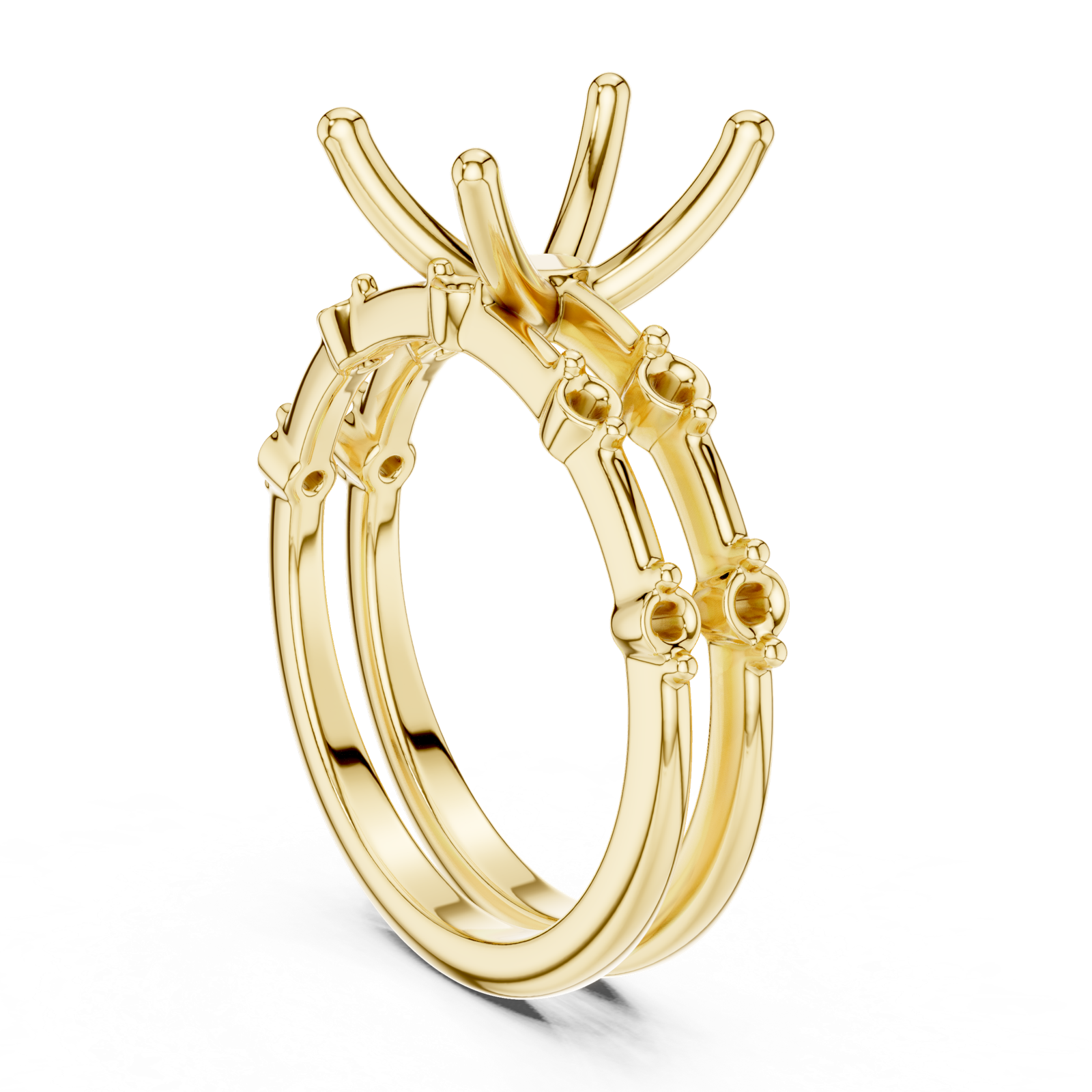 Gold Ring DDLR-441, Radiant center stone, Yellow Gold, view 1