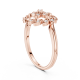 14K Solid Gold Lab Diamond Flower Cluster Ring, Rose Gold, view 1