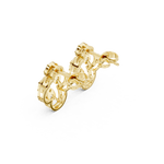Gold Earrings 9-10010PE, Yellow Gold, view 2