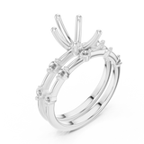Gold Ring DDLR-441, Pear center stone, White Gold, view 2