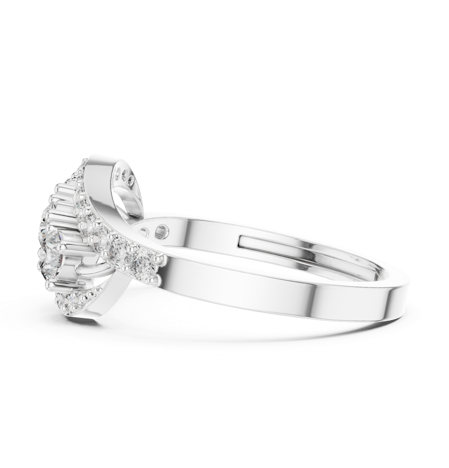 Gold Ring ALR-165, White Gold, view 3