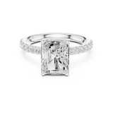 Gold Ring DDLR-161, Radiant center stone, White Gold, view 4
