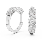 14K Solid Gold Lab Diamond Huggie Earrings, White Gold, view 1