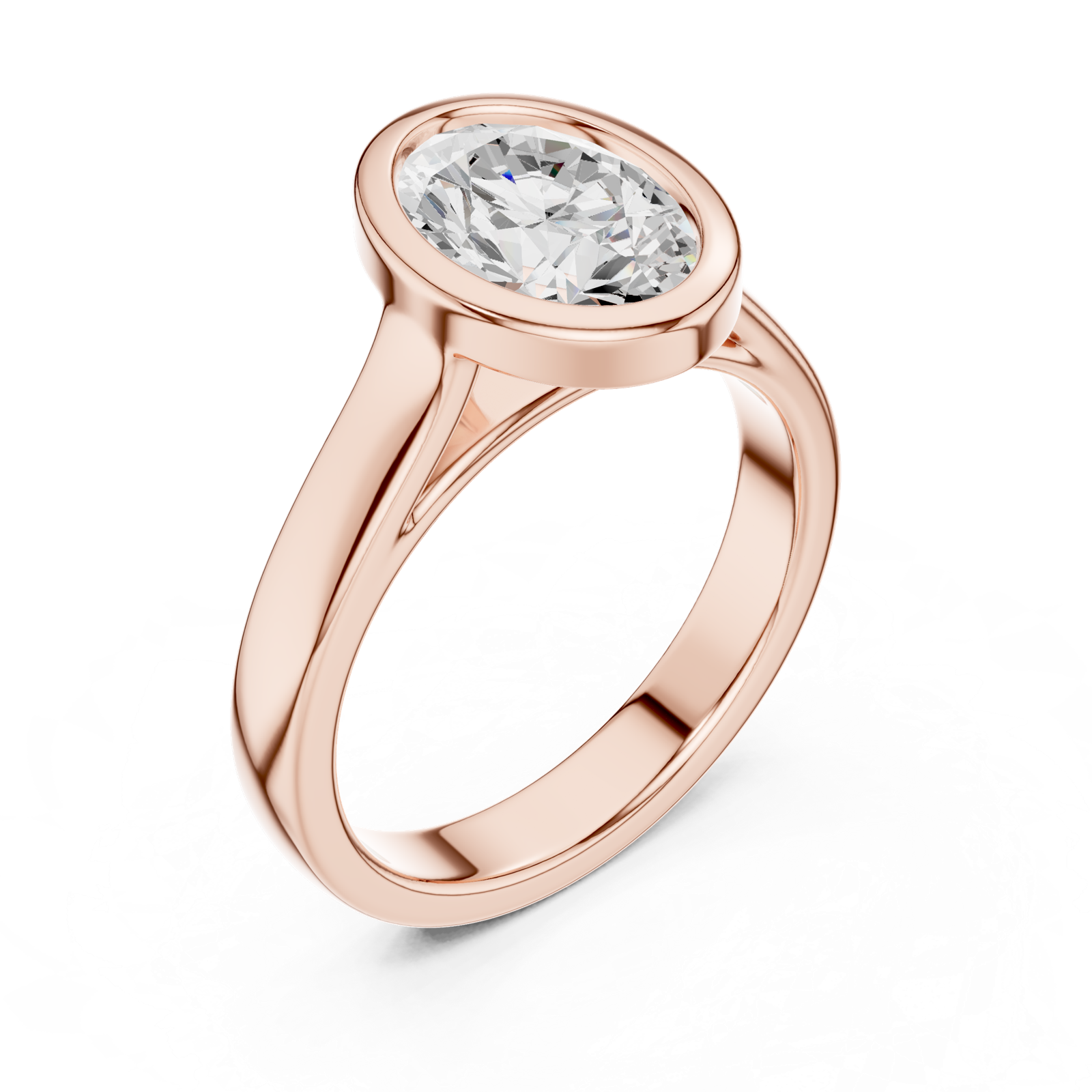 Gold Jewelry L36-3, Oval center stone, Rose Gold, view 2