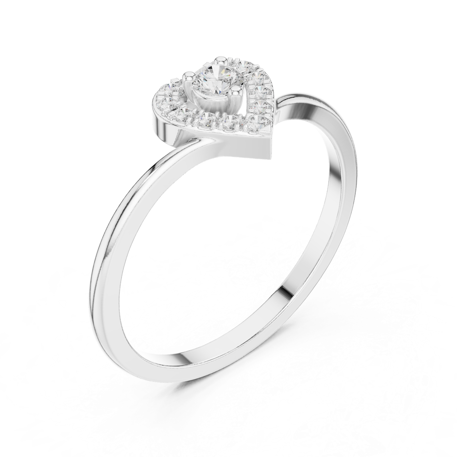 Gold Ring HLR-237, White Gold, view 2