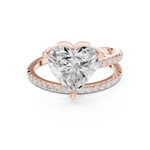 Gold Jewelry L35-39, Heart center stone, Rose Gold, view 4
