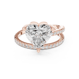 Gold Jewelry L35-39, Heart center stone, Rose Gold, view 4