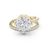 Gold Jewelry L35-39, Round center stone, Yellow Gold