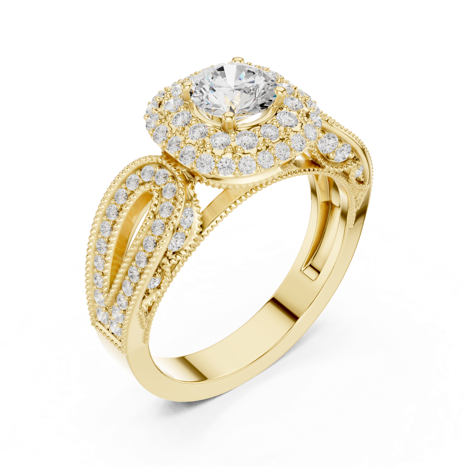 Gold Ring DDLR-777, Yellow Gold, view 2
