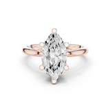 Gold Ring DDLR-175, Marquise center stone, Rose Gold