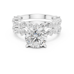 Gold Ring DDLR-301, Round center stone, White Gold, view 4