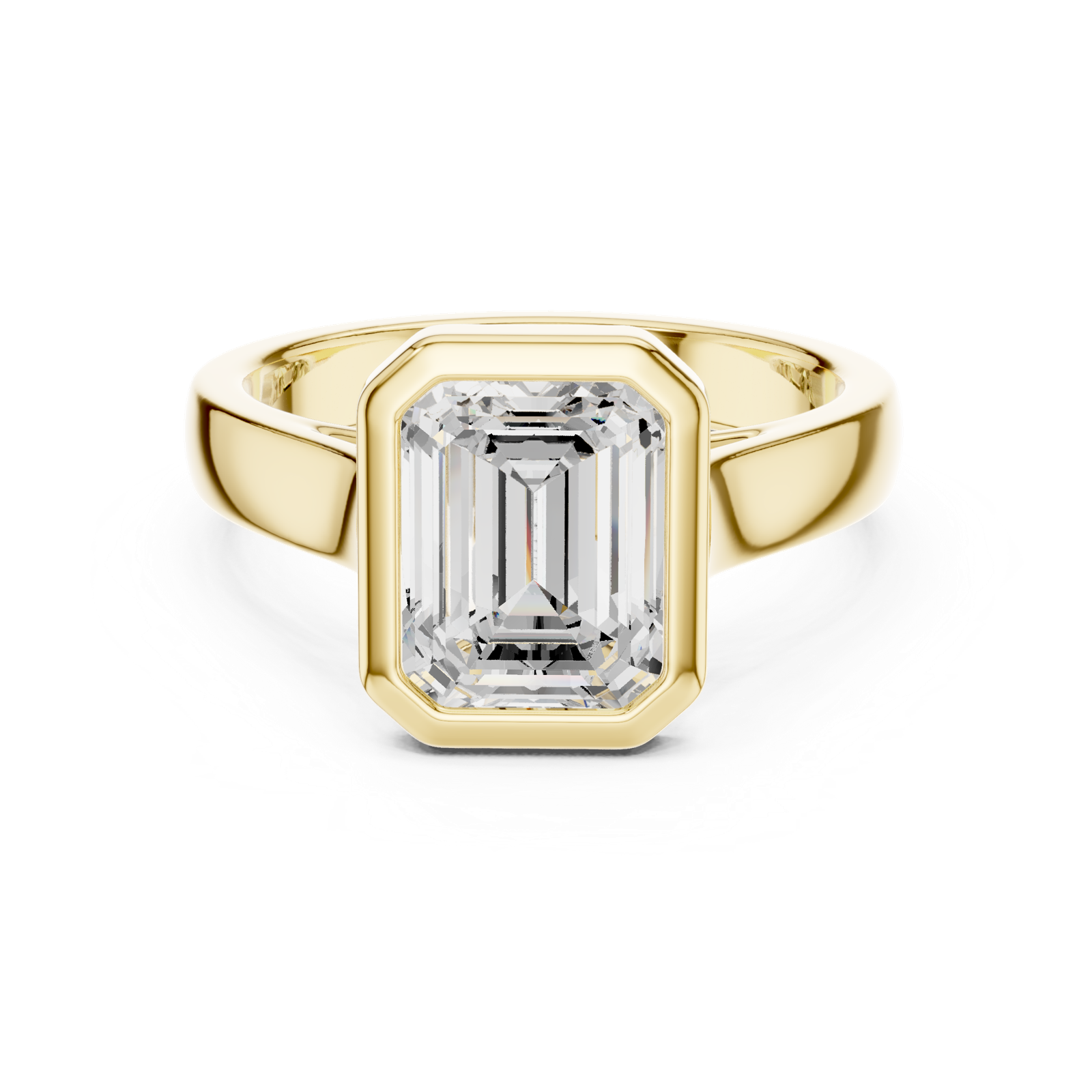 Gold Jewelry L36-3, Emerald center stone, Yellow Gold, view 4