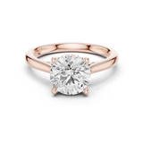 Gold Ring DDLR-163, Round center stone, Rose Gold