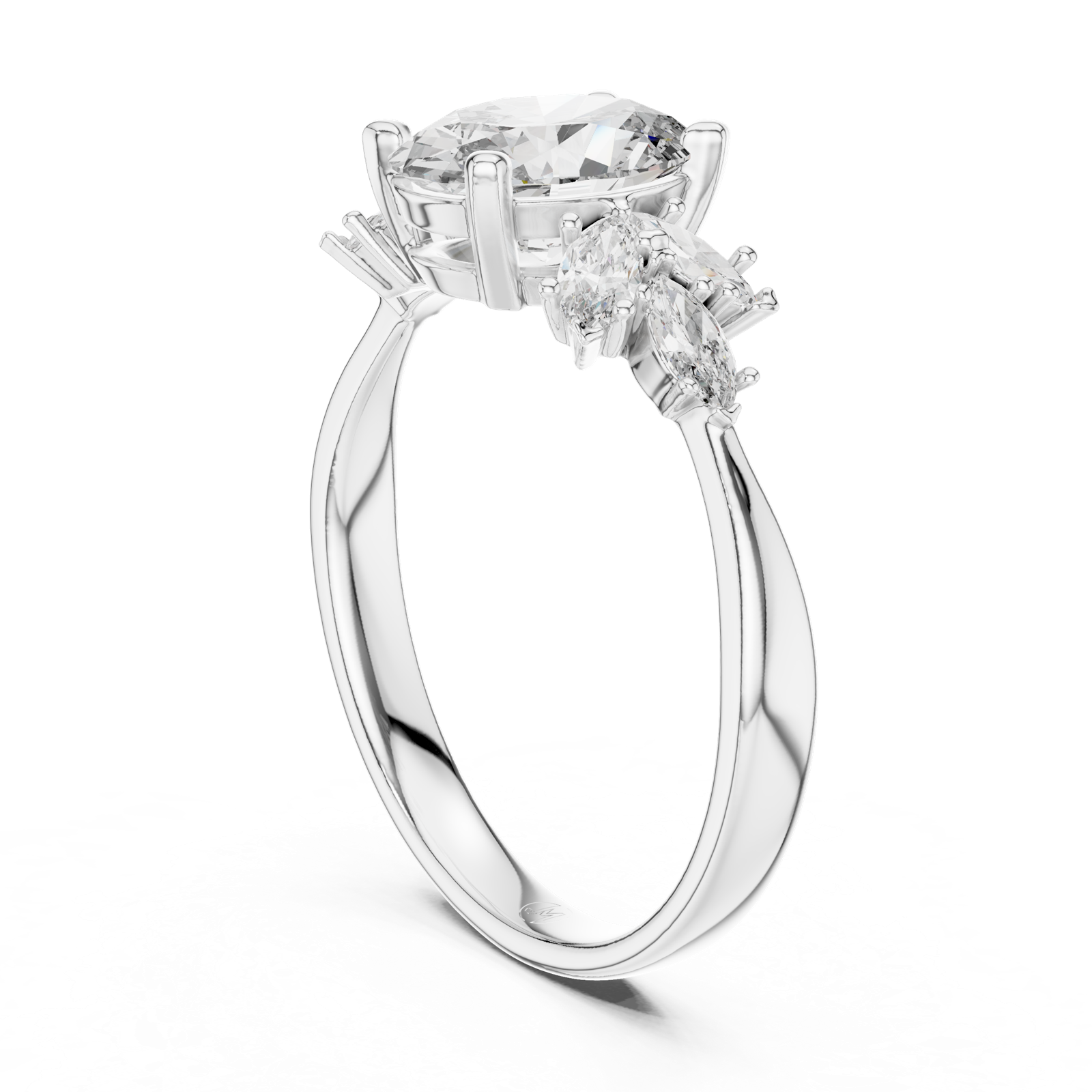 Gold Ring 20-10002L, White Gold