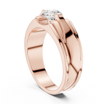 14K Solid Gold Lab Diamond Solitaire Ring, Rose Gold, view 1