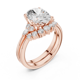 Gold Ring DDLR-440, Oval center stone, Rose Gold, view 2