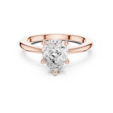 Gold Ring DDLR-032, Pear center stone, Rose Gold, view 4