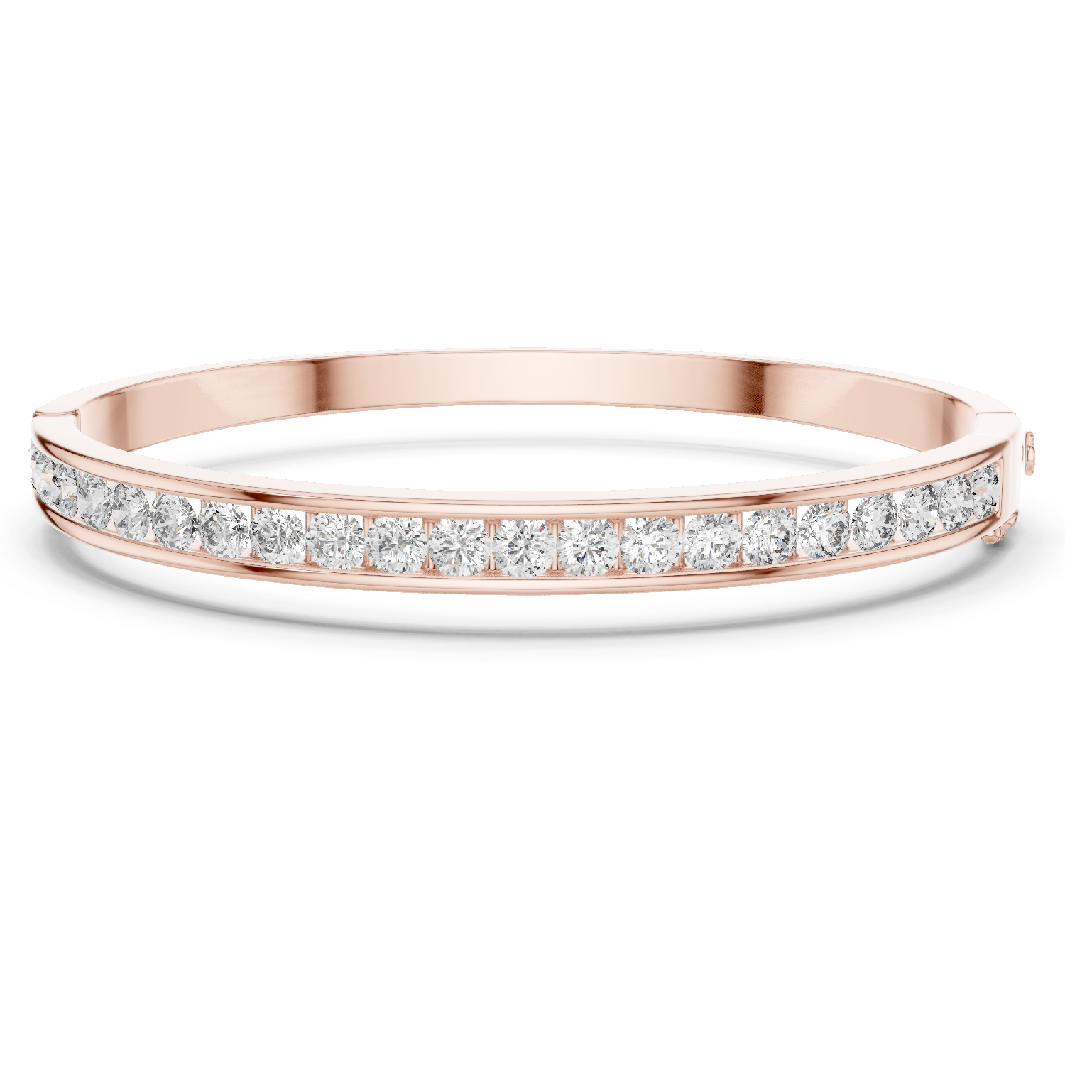 14K Solid Gold Lab Diamond Bracelet, Rose Gold