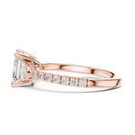Gold Ring, Asscher center stone, Rose Gold, view 3